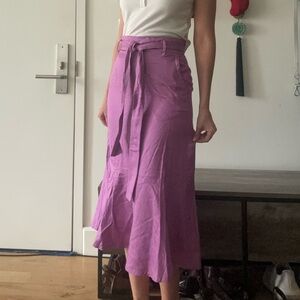 Ann Taylor Purple midi skirt with tie